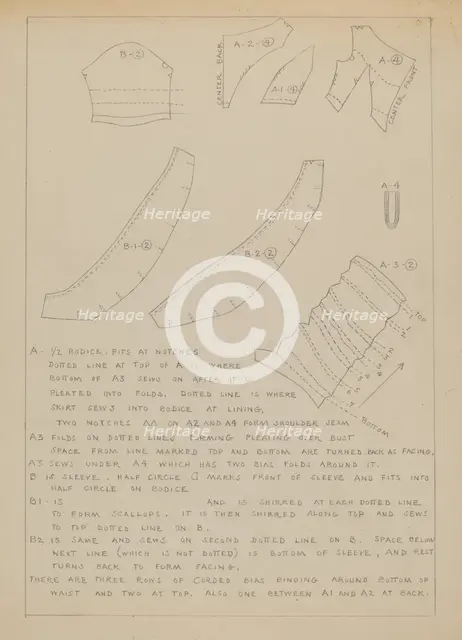 Description of a Wedding Dress, c. 1936. Creator: Margaret Concha.