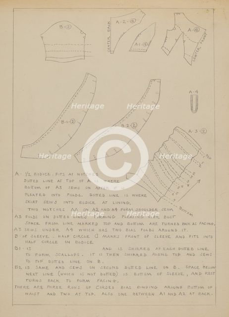 Description of a Wedding Dress, c. 1936. Creator: Margaret Concha.