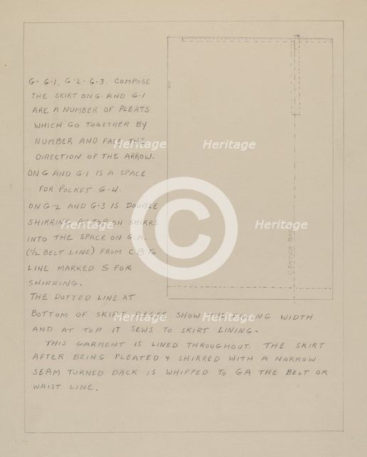 Description of a Dress, 1935/1942. Creator: Unknown.