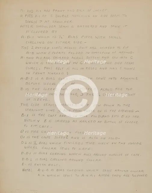 Description of a Girl's Dress, c. 1937. Creator: Nancy Crimi.