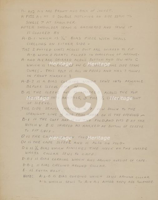 Description of a Girl's Dress, c. 1937. Creator: Nancy Crimi.