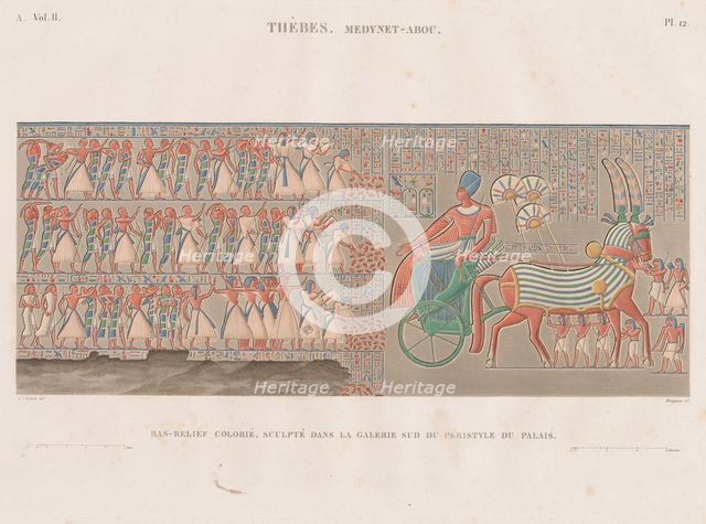 Description of Egypt: Thebes. Medynet-Abou, Vol. II, Pl. 12, 1822. Creator: Antoine Phelippeaux (French, 1767-1830).