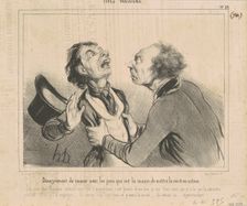 Désagrément de causer avec les gens..., 19th century. Creator: Honore Daumier