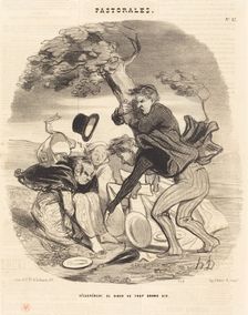 Désagrément de diner au trop grand air, 1845. Creator: Honore Daumier