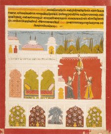 Desakhya Ragini, the Third Wife of Hindola Raga, Folio from a Ragamala..., between c1700 and c1730. Creator: Unknown