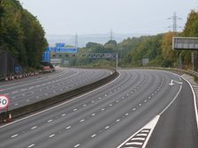 Deserted M27 Motorway due to closure for bridge demolition at Rownhams 2018. Creator: Unknown