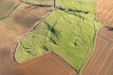 Deserted medieval village of Whatborough showing as earthworks, near Halstead, Leicestershire, 2020. Creator: Damian Grady
