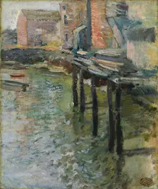 Deserted Wharf (The Old Mill at Cos Cob), c.1900-1902. Creator: John Henry Twachtman (American, 1853-1902)