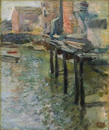 Deserted Wharf (The Old Mill at Cos Cob), c.1900-1902. Creator: John Henry Twachtman (American, 1853-1902)