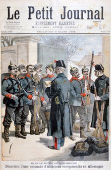 Desertion of an Alsatian squad enlisted in Germany, Duchy of Luxembourg, 1896. Artist: Georges Carrey