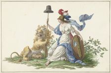 Desing for the flag of the Batavian Navy, 1796, (1796). Creator: Dirk Langendijk