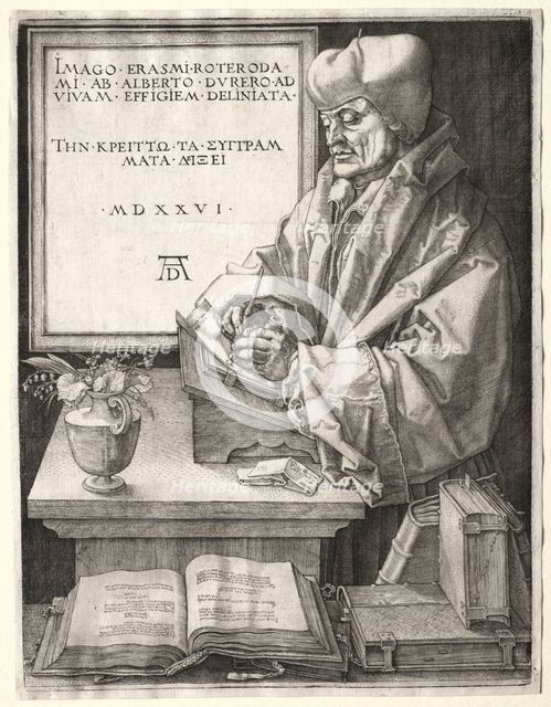 Desiderius Erasmus of Rotterdam, 1526. Creator: Albrecht Dürer (German, 1471-1528).