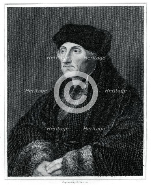 Desiderius Erasmus, Renaissance humanist, (1833). Artist: E Scriven