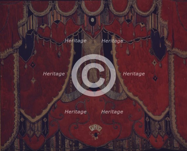 Design of main curtain for the theatre play The Masquerade by M. Lermontov, 1917. Artist: Golovin, Alexander Yakovlevich (1863-1930)