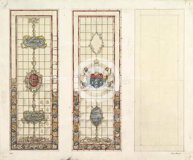 Design of Marine Motifs for Stained Glass, 19th century. Creator: John Gregory Crace.
