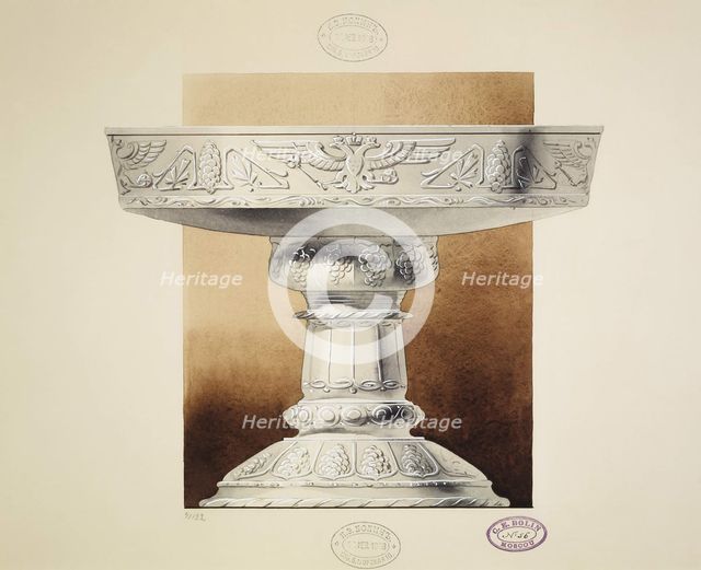 Design of a Bowl for pickles. (Series The Dowry of Grand Princess Maria Pavlovna), 1907-1908. Artist: Carl Edvard Bolin company  