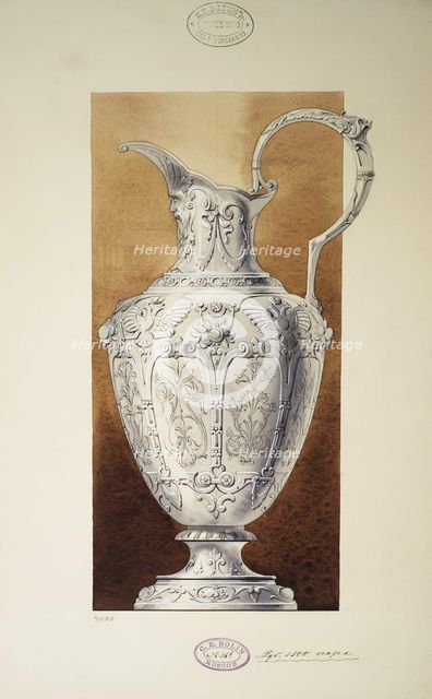 Design of a Ewer. (Series The Dowry of Grand Princess Maria Pavlovna), 1907-1908. Artist: Carl Edvard Bolin company  