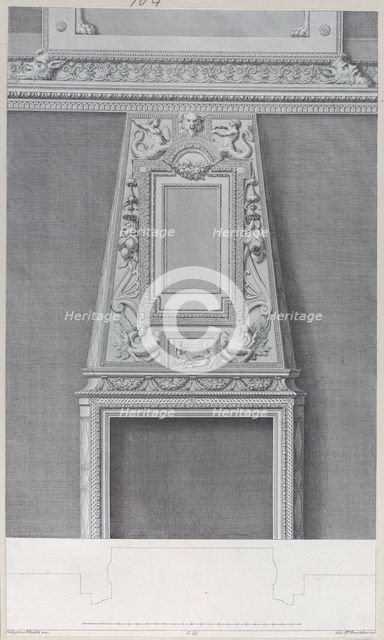 Design of a fireplace, 1756. Creator: Giovanni Battista Brostoloni.