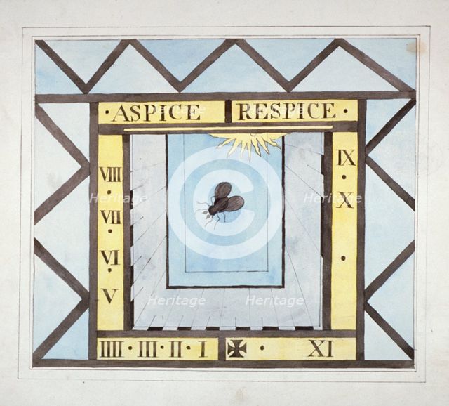 Design of a sundial at St Olave, Bermondsey, London, c1825.    Artist: Anon