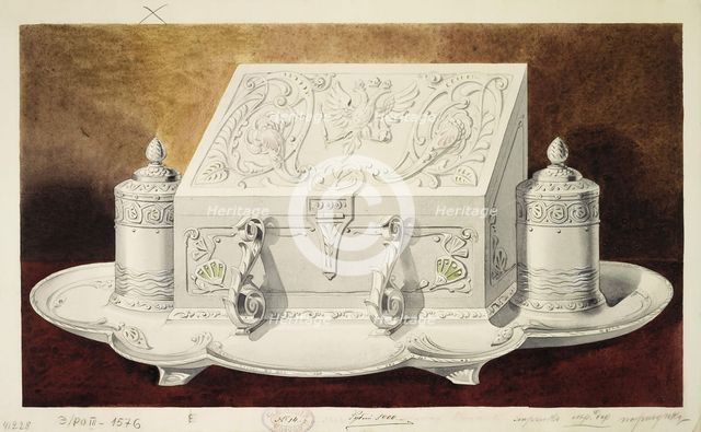 Design of an Inkstand Shaped like a Casket. (Series The Dowry of Grand Princess Maria Pavlovna), 1 Artist: Carl Edvard Bolin company  