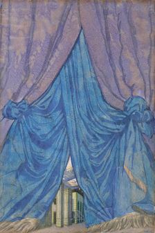 Design of curtain for the ballet Sleeping beauty by P. Tchaikovsky, 1921. Creator: Bakst, Léon (1866-1924)