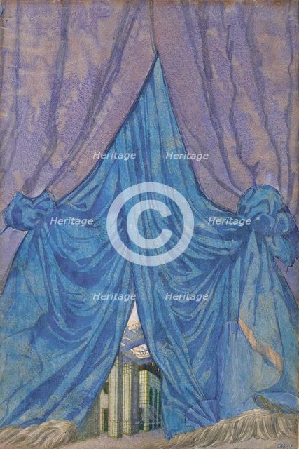 Design of curtain for the ballet Sleeping beauty by P. Tchaikovsky, 1921. Creator: Bakst, Léon (1866-1924).