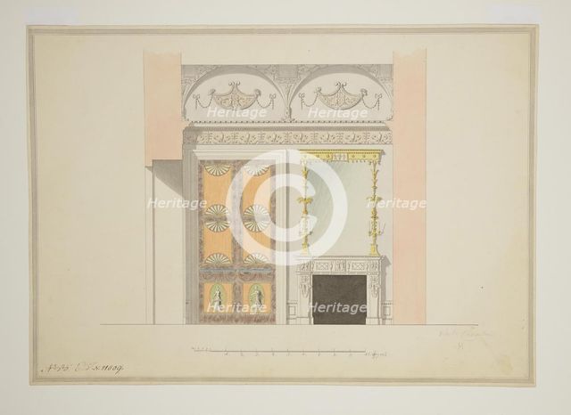 Design of the Cabinet Library, Early 1780s. Artist: Cameron, Charles (ca. 1730/40-1812)