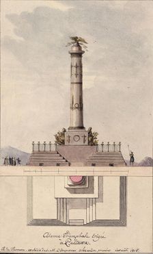 Design of the column commemorating centennial of the Battle of Poltava, 1805. Artist: Thomas de Thomon, Jean François (1754-1813)