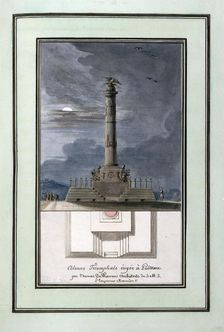 Design of the column commemorating centennial of the Battle of Poltava