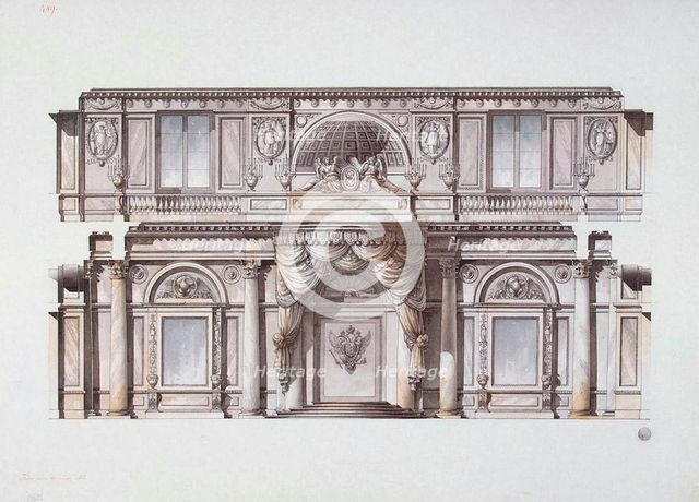 Design of the George Hall (Great Throne Hall) in the Winter Palace, 1796.  Creator: Quarenghi, Giacomo Antonio Domenico (1744-1817).