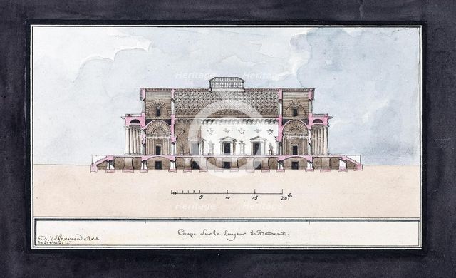 Design of the Stock Exchange Building in Saint Petersburg, 1804. Artist: Thomas de Thomon, Jean François (1754-1813)