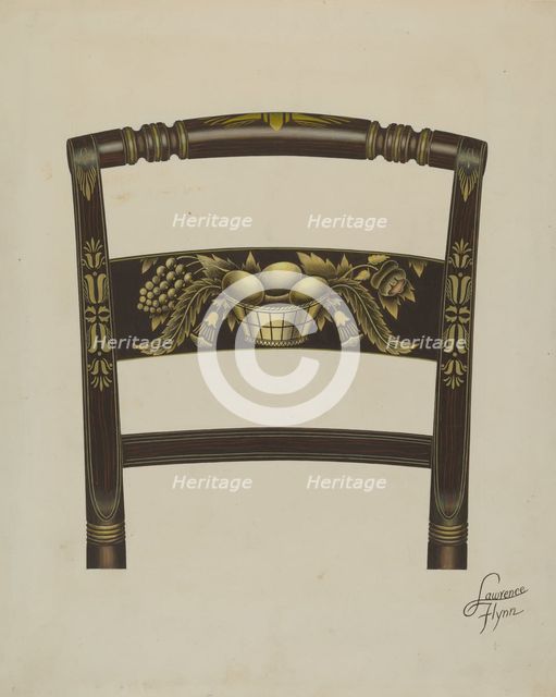 Design on Back of Hitchcock Chair, c. 1936. Creator: Lawrence Flynn.