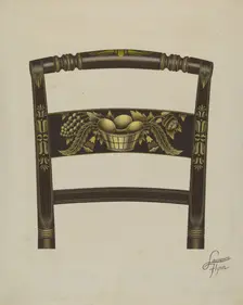 Design on Back of Hitchcock Chair, c. 1936. Creator: Lawrence Flynn