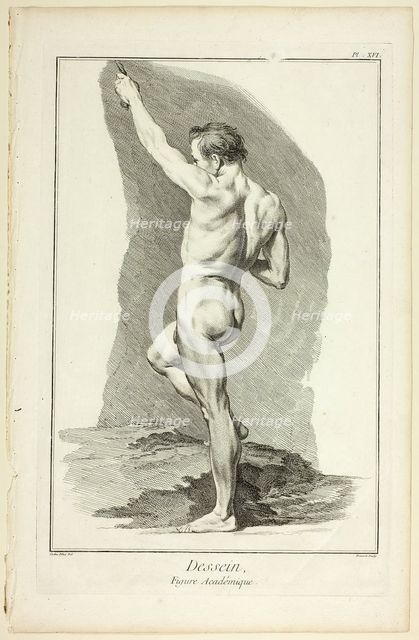 Design: Academic Figure, from Encyclopédie, 1762/77. Creator: Benoit-Louis Prevost.