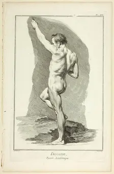 Design: Academic Figure, from Encyclopédie, 1762/77. Creator: Benoit-Louis Prevost
