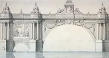 Design by Robert Mylne for a section of Blackfriars Bridge, London, 1759. Artist: Robert Mylne II
