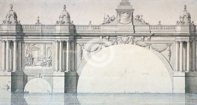 Design by Robert Mylne for a section of Blackfriars Bridge, London, 1759. Artist: Robert Mylne II