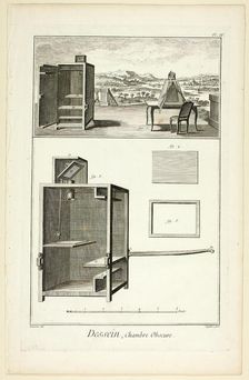 Design: Camera Obscura, from Encyclopédie, 1762/77. Creator: A. J. Defehrt