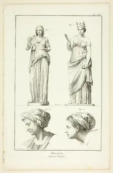 Design: Draped Figures, from Encyclopédie, 1762/77. Creator: Benoit-Louis Prevost