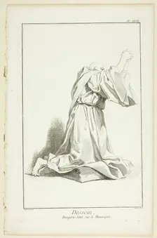 Design: Drapery Arranged On a Model, from Encyclopédie, 1762/77. Creator: A. J. Defehrt