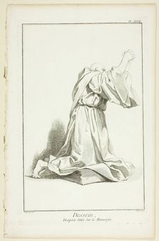 Design: Drapery Arranged On a Model, from Encyclopédie, 1762/77. Creator: A. J. Defehrt