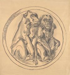 Design Drawing of the Relief in the Monkey House of the Schönbrunner Tiergarten, 1928/1929. Creator: Franz Barwig