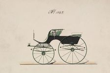 Design for 4 seat Phaeton, no top, no. 1047, 1850-70. Creator: Brewster & Co