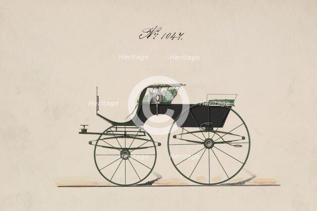 Design for 4 seat Phaeton, no top, no. 1047, 1850-70. Creator: Brewster & Co.