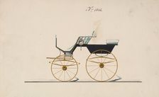 Design for 4 seat Phaeton, no top, no. 1016, 1850-70. Creator: Brewster & Co