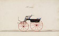 Design for 4 seat Phaeton, no top, no. 1020, 1850-70. Creator: Brewster & Co