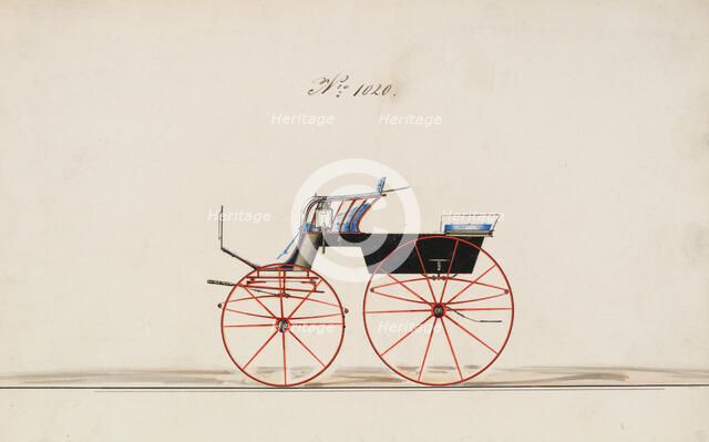 Design for 4 seat Phaeton, no top, no. 1020, 1850-70. Creator: Brewster & Co.