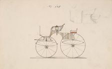 Design for 4 seat Phaeton, no top, no. 138, 1850-70. Creator: Brewster & Co