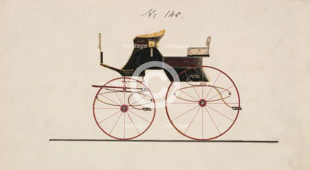 Design for 4 seat Phaeton, no top, no. 140, 1850-70. Creator: Brewster & Co.