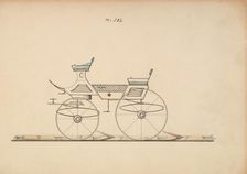 Design for 4 seat Phaeton, no top, no. 332, 1850-70. Creator: Brewster & Co